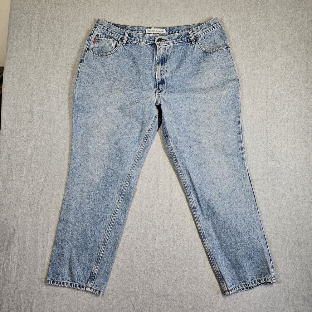 Vintage Bugle Boy Jeans 44x30 Light Wash Relaxed Fit Denim Blue Nicaragua